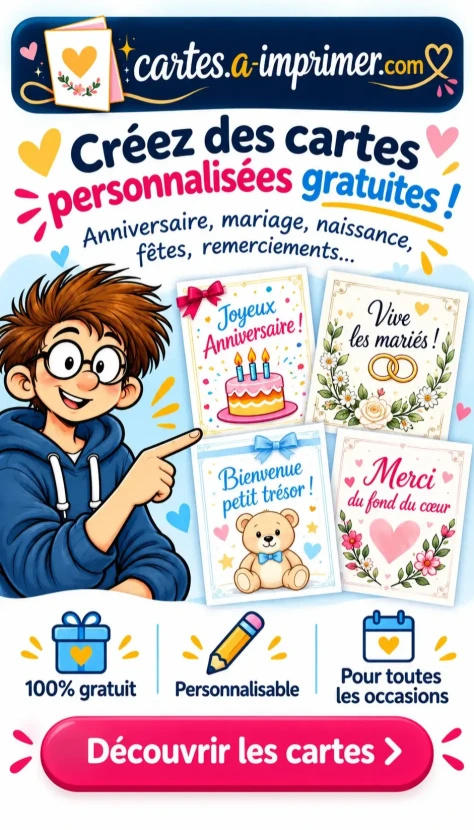 Cartes à imprimer - cartes personnalisées gratuites