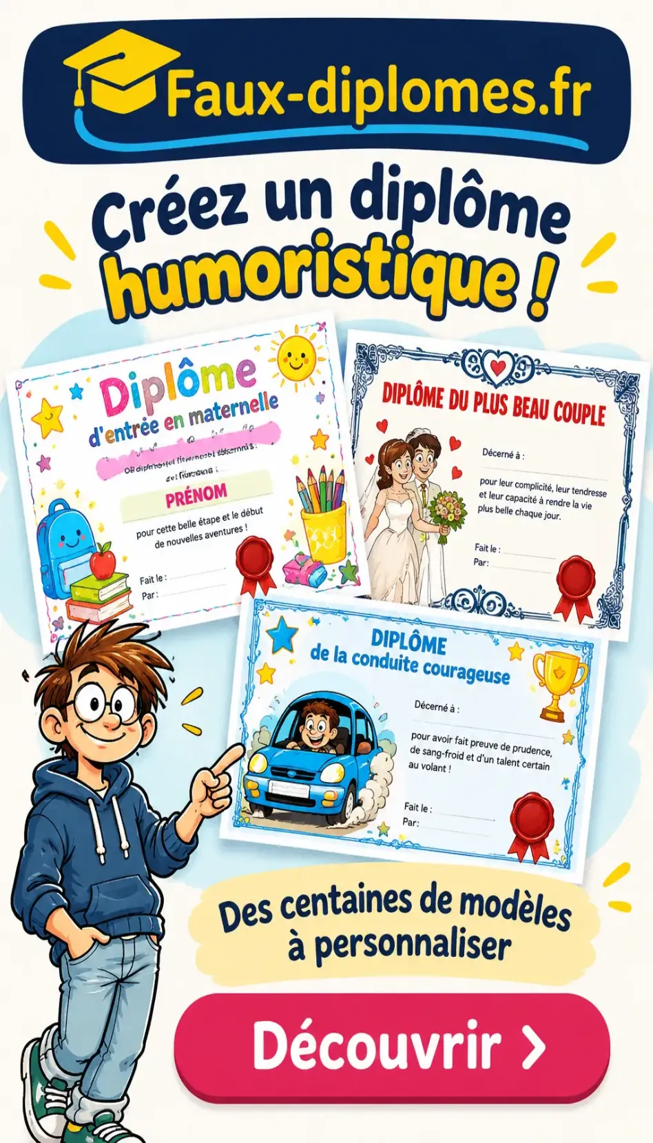 Faux-diplomes.fr - diplômes humoristiques personnalisables
